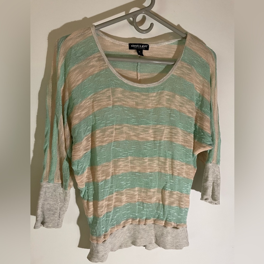 ‘About a girl’ sheer striped sweater